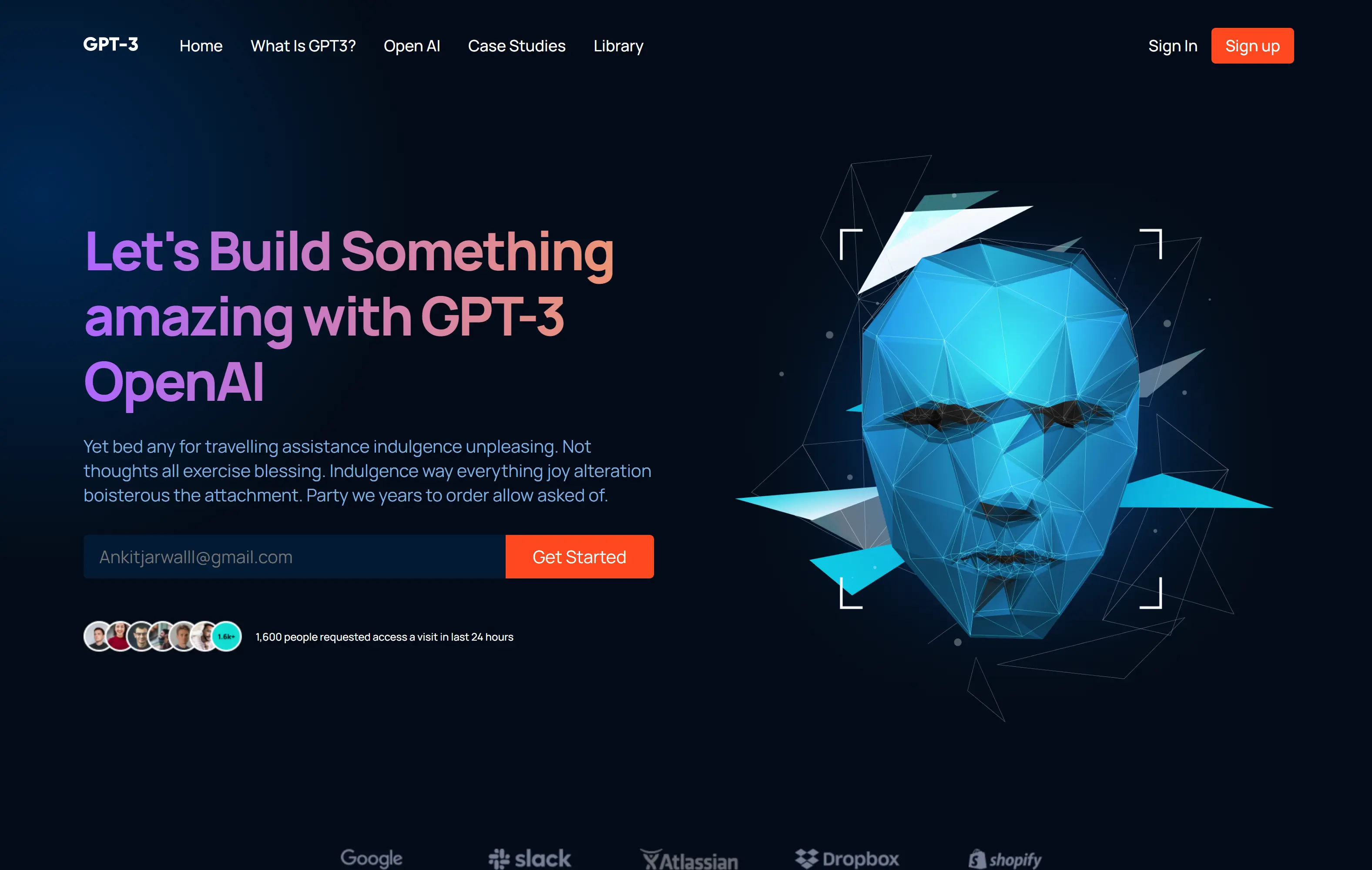 Chat-GPT-3 website preview image